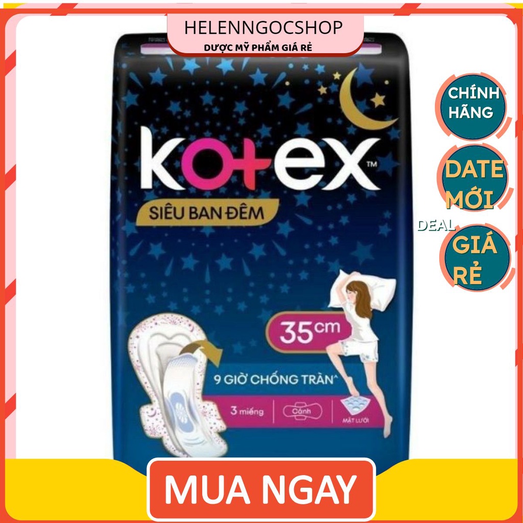 Băng vệ sinh Kotex Siêu Ban Đêm 35cm 3 miếng/gói