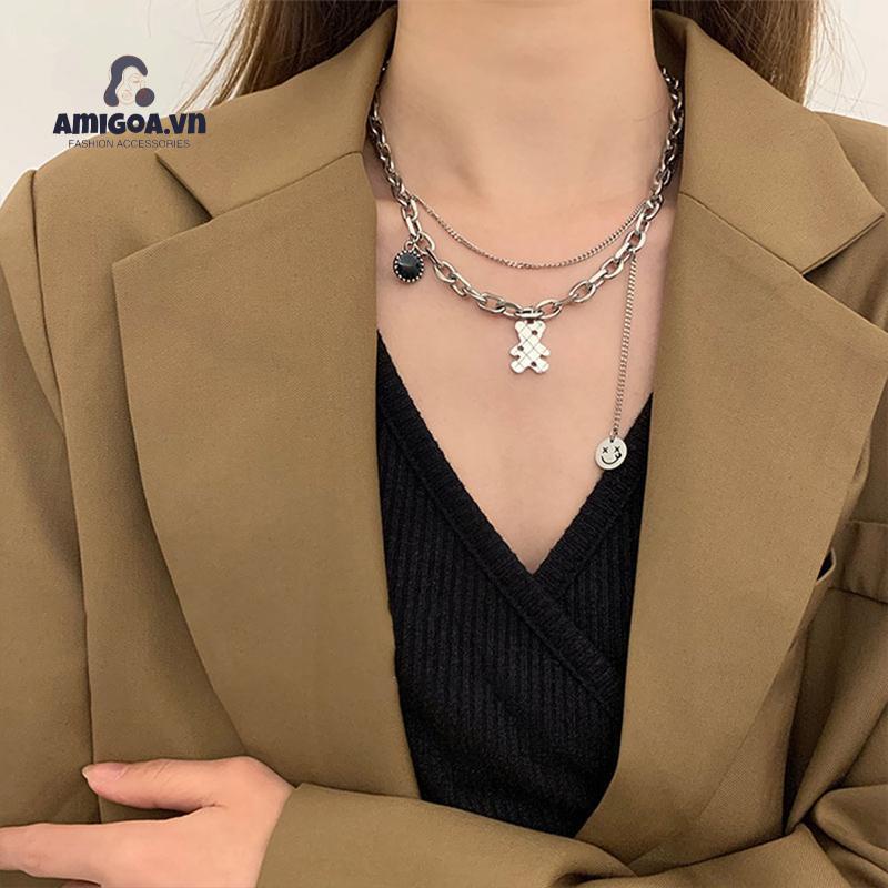 ✨✨Vòng cổ mặt hình chú gấu dễ thương phong cách Hàn Quốc