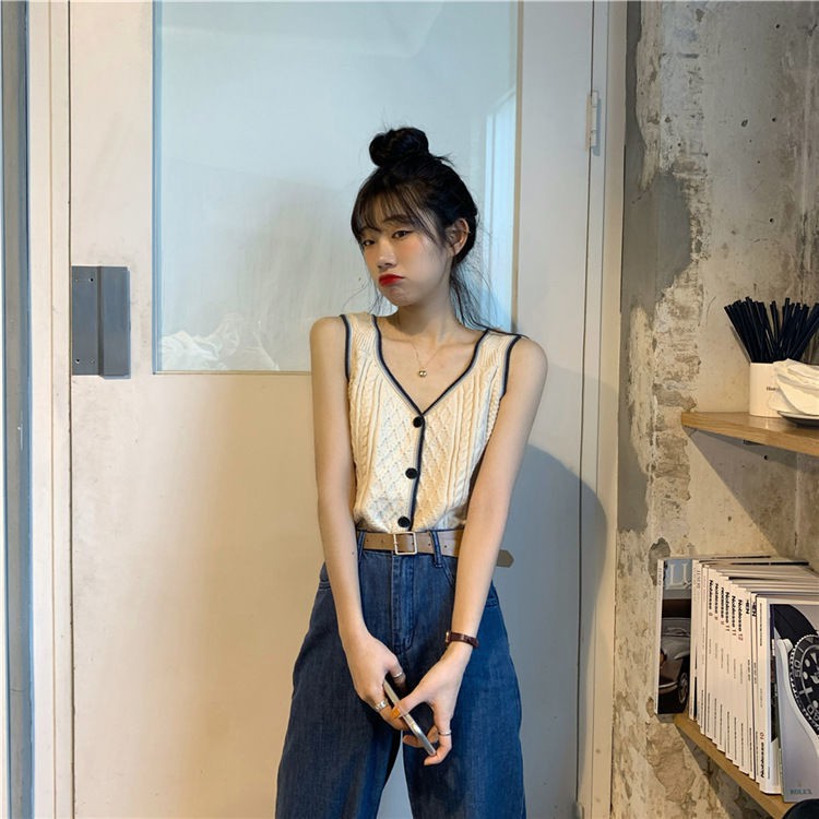 Áo Khoác Vest Dệt Kim Dáng Rộng Kiểu Hàn Quốc Thời Trang Mùa Xuân 2021 Cho Nữ | BigBuy360 - bigbuy360.vn