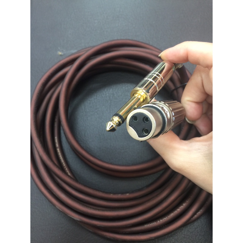 Dây mic hát karaoke 5m loại tốt, nối dài micro, canon âm - 6 ly, cáp đồng nguyên chất dài 5 mét chống nhiễu tốt