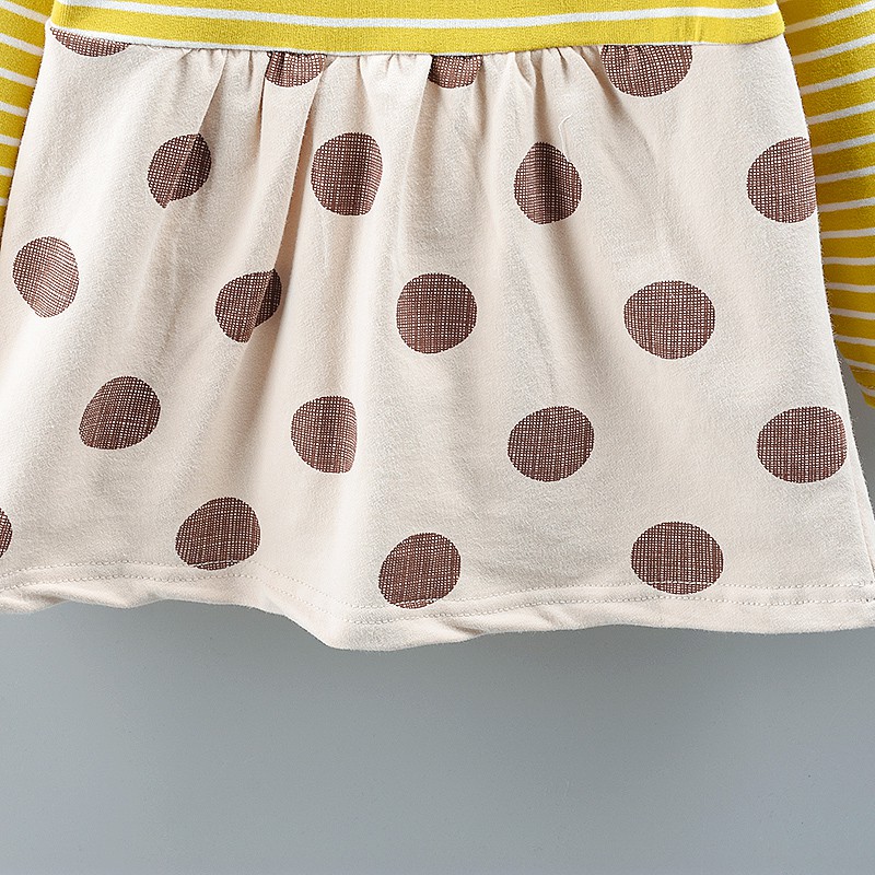 Váy dài tay giả hai lớp dễ thương dành cho bé gái