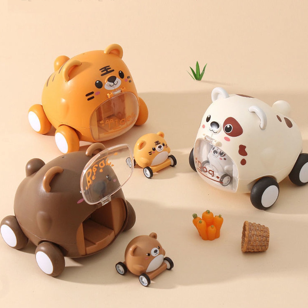 Xe đồ chơi cho bé trai bé gái hình thú cưng có thể chạy trớn XDC12-XETHU KIDS GARDEN