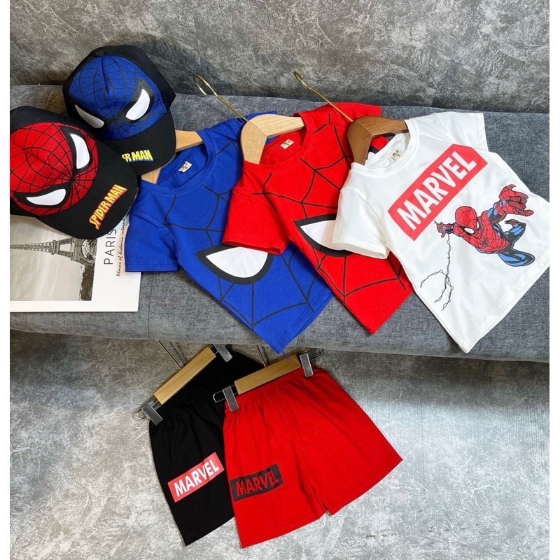 Áo phông siêu nhân nhện cho bé trai áo thun bé trai 8-18kg Củ khoai tây shop chất liệu cotton thoáng mát