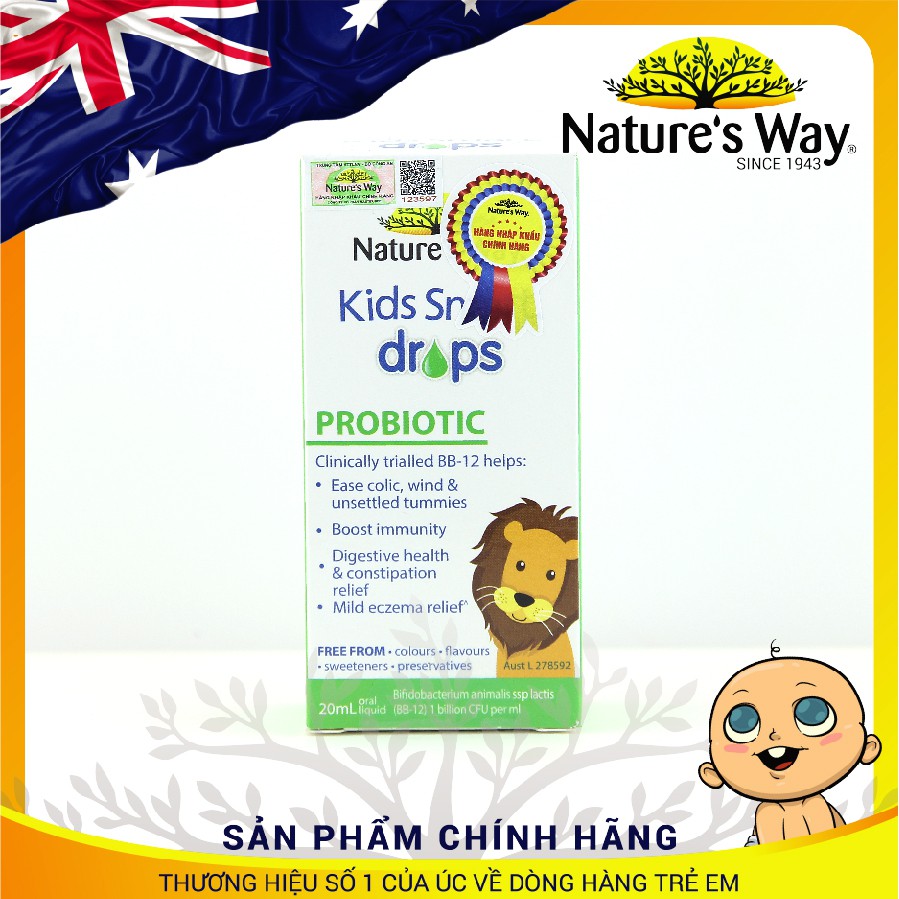 Kids Smart Drops Probiotic Nature's Way - Bổ sung men vi sinh tốt cho hệ tiêu hóa của bé