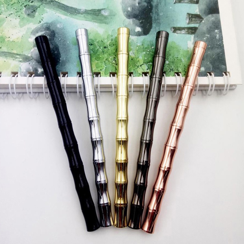 PR4VN 1Pc Bamboo Brass Pen Metal Pen Ballpoint Pen Copper Pen Gift For School Office TOM