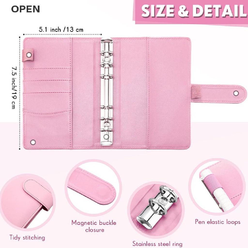 op A6 Binder Planner Organizer,26 Categories Letter Sticker Cash Budget for Saving my