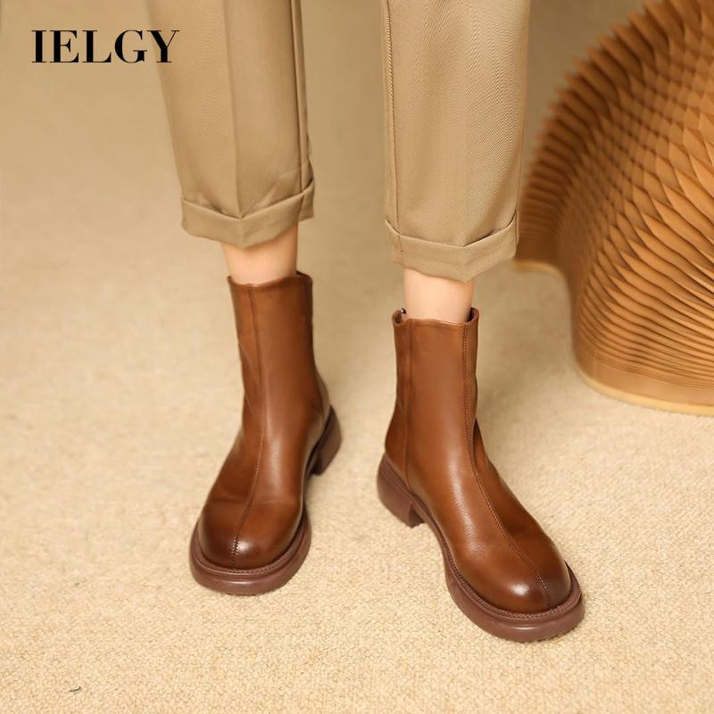 Giày boot Martin IELGY cổ cao thời trang cổ điển cho nữ