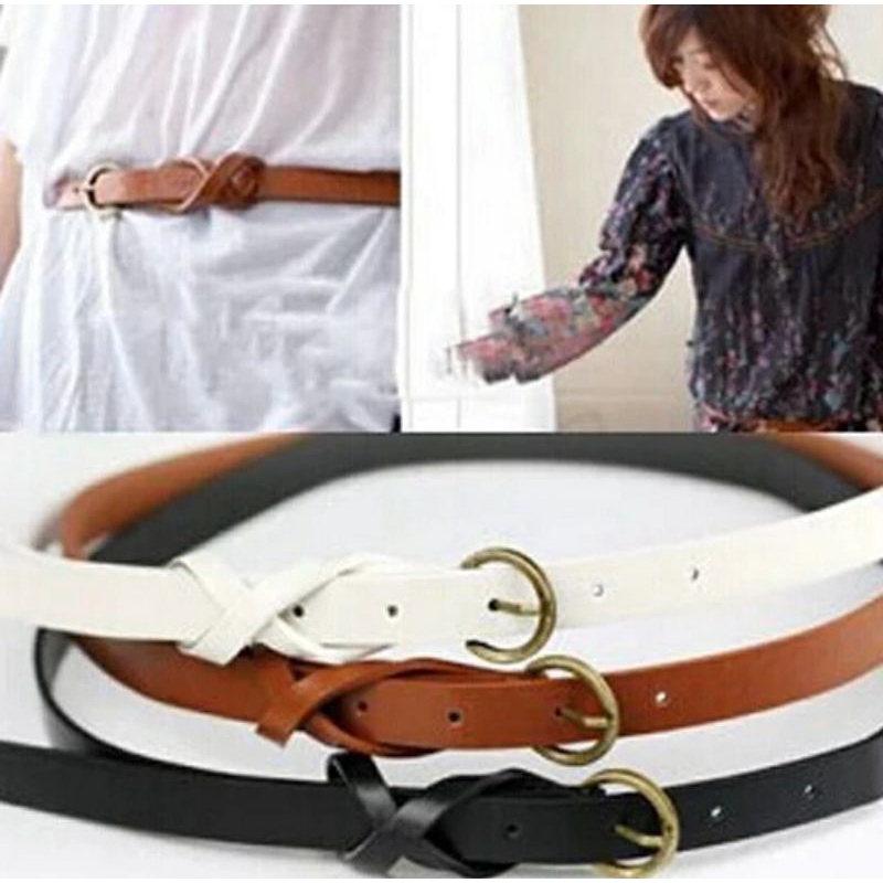 Thắt lưng dây nịt nữ bản mảnh có khóa kim loại