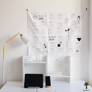Lịch vải canvas treo tường 2019-2020 a1
