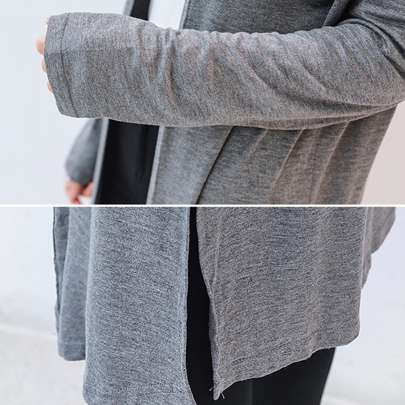 Áo khoác cardigan dáng dài xẻ tà thời trang dành cho nữ