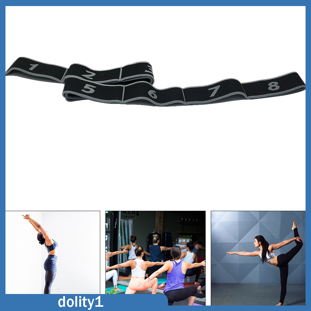 [DOLITY1]Yoga Stretch Strap with 8 Loops for Women Men Girls Leg Stretching Out Band to Improve Flexibility, Yoga Strap Exercise Belt fo rPilates,Dance, Ballet