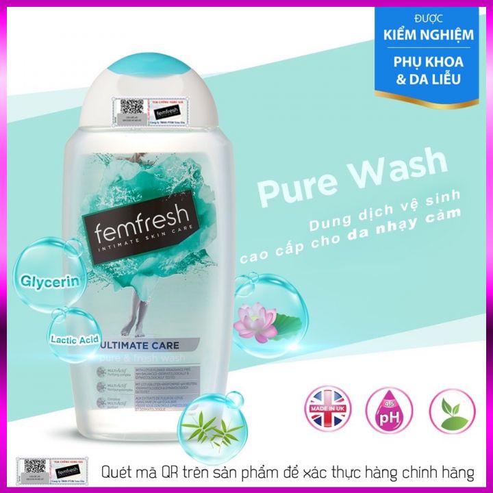 [Hàng Chuẩn] Dung Dịch Vệ Sinh Phụ Nữ Cao Cấp Anh Quốc Dùng Hằng Ngày Femfresh Daily Intimate Wash 250ml - Pink Shop