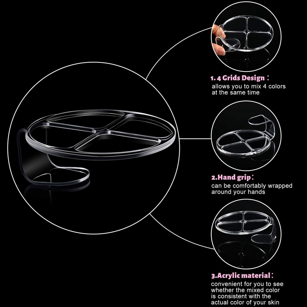 Dụng cụ pha màu trộn kem nền / màu sơn móng tay bằng acrylic tiện dụng