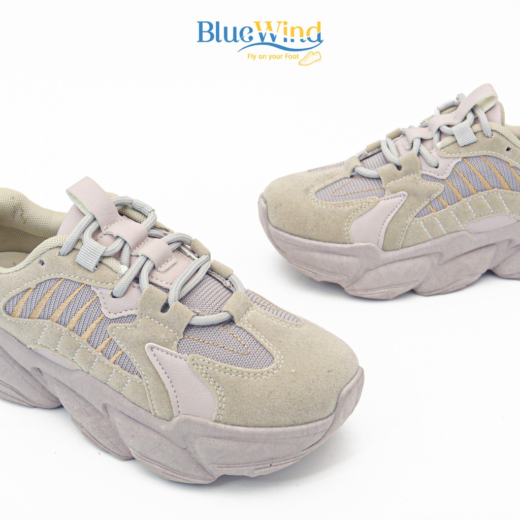 Giày Sneaker Trơn Giày Thể Thao Nữ Đế Cao Da Mềm Kiểu Dáng Hàn Quốc BLUEWIND 68741