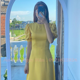 Áo Dài Cách Tân Nữ Tay Bồng Đính Cườm TK02