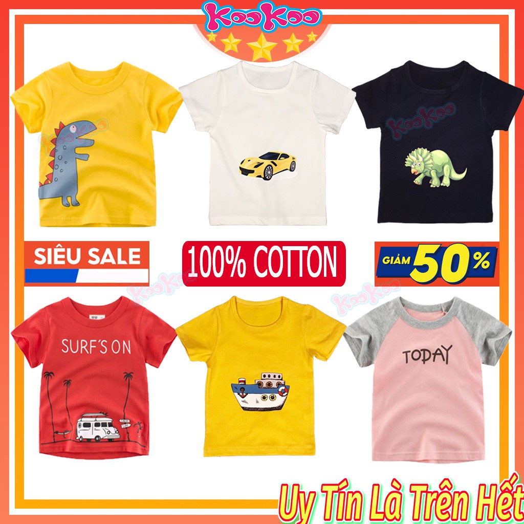 Áo thun bé trai tay ngắn 100% Cotton, Áo thun trẻ em thời trang nhí | BigBuy360 - bigbuy360.vn