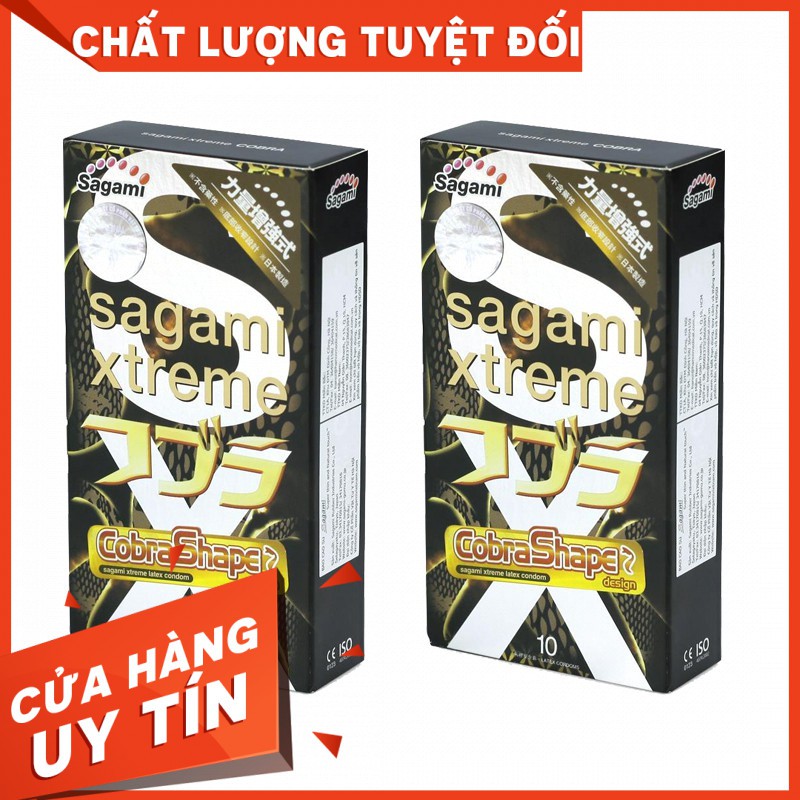 Combo 2 hộp bao cao su Sagami xtreme Cobra hình rắn hổ mang (10 chiếc/ hộp)