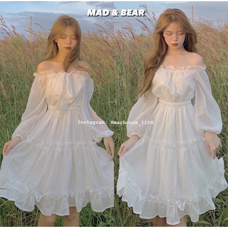 VÁY TRẮNG THIẾT KẾ NHIỀU TẦNG TRỄ VAI*NEW ❌ ĐẦM TRẮNG *NEW