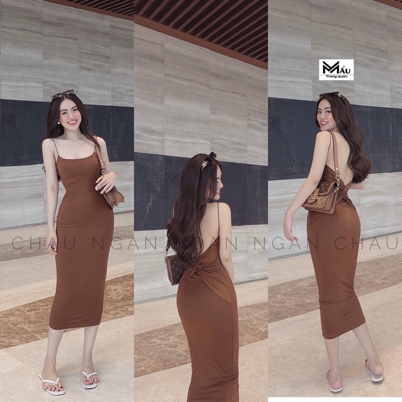 Váy body xoắn lưng