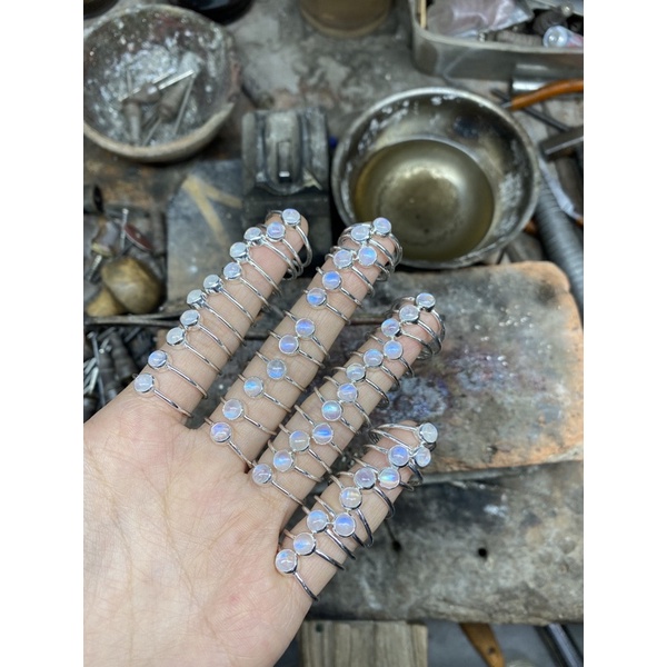 nhẫn bạc 950 đá moonstone!