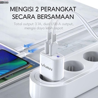 Củ Sạc Nhanh Hai Cổng USB 3.1A Vivan VP01
