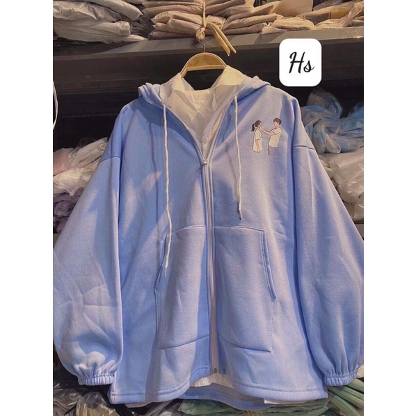 ÁO NỈ KHOÁ COTTON HAI NGƯỜI HSU1
