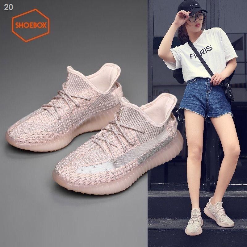Tủ giày SHOEBOX dừa của phụ nữ mùa hè phong cách mới 2021 thể thao bay dệt chạy bình thường tất cả các trận đấu lưới