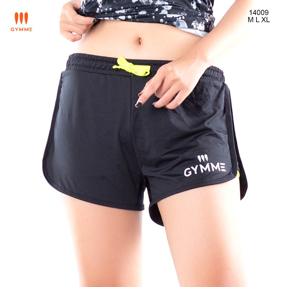 Quần short thể thao nữ ngắn GYMME tập gym, yoga phối lưới - 14009