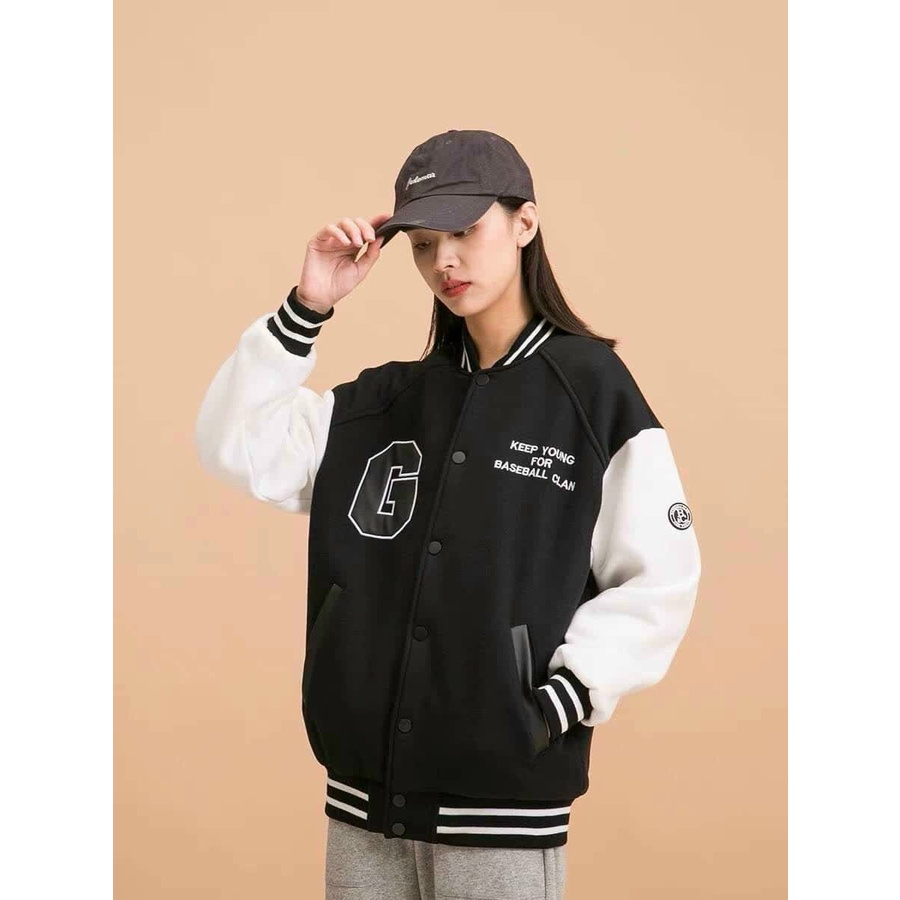 Áo Khoác bomber áo varsity jacket chống lạnh Xanh Thời Trang Cá Tính Năng Động Bụi Bặm Unisex- AQ STORE