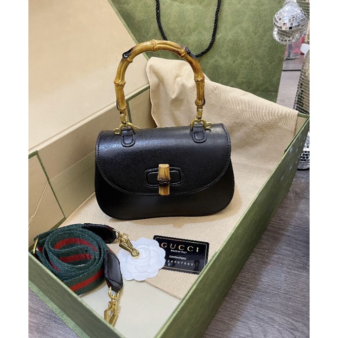 Túi gc quai gỗ logo GG to size22