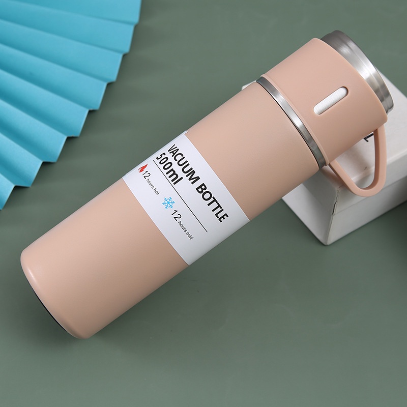 Bình giữ nhiệt sét 1 bình to 2 cốc nhỏ inox cao cấp kèm hộp đựng sang trọng có thể làm quà tặng