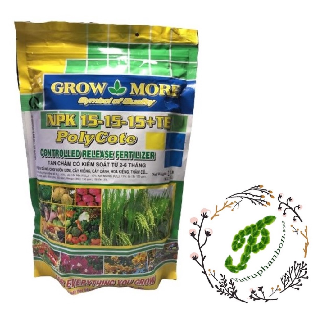Phân Tan Chậm Polycote NPK 15-15-15+TE Kích Rễ, Thân, Lá, Ra Hoa Sớm - #370A# 1kg