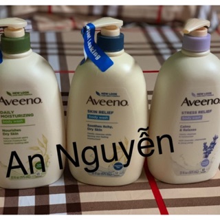 Sữa tắm aveeno-aveeno stress relief body wash with lavender & chamomile, 33 fl. oz