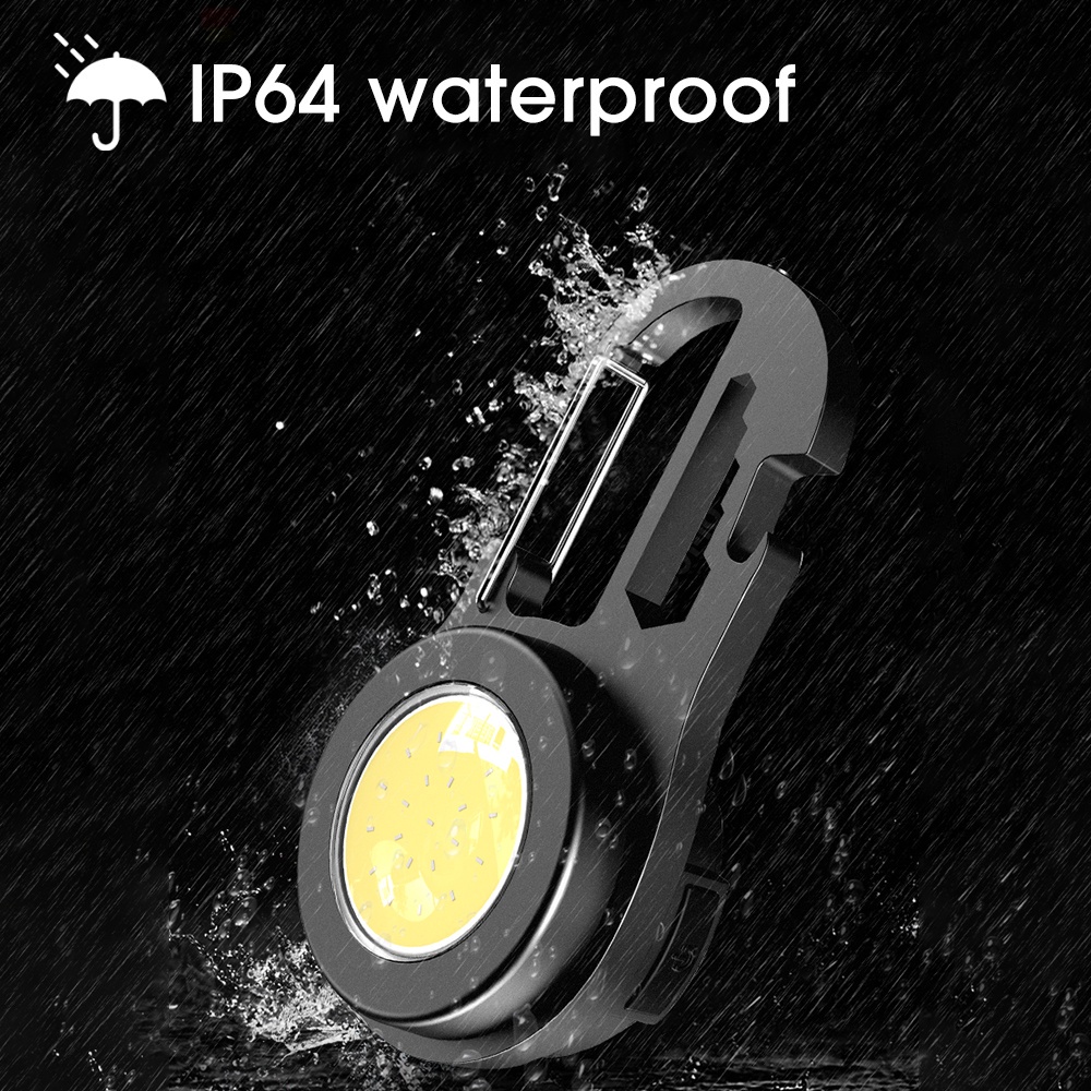 Móc Khóa Đèn LED COB Mini Đa Năng 6 Trong 1 Có Thể Sạc Lại Bằng Cổng USB Dùng Khi Đi Cắm Trại