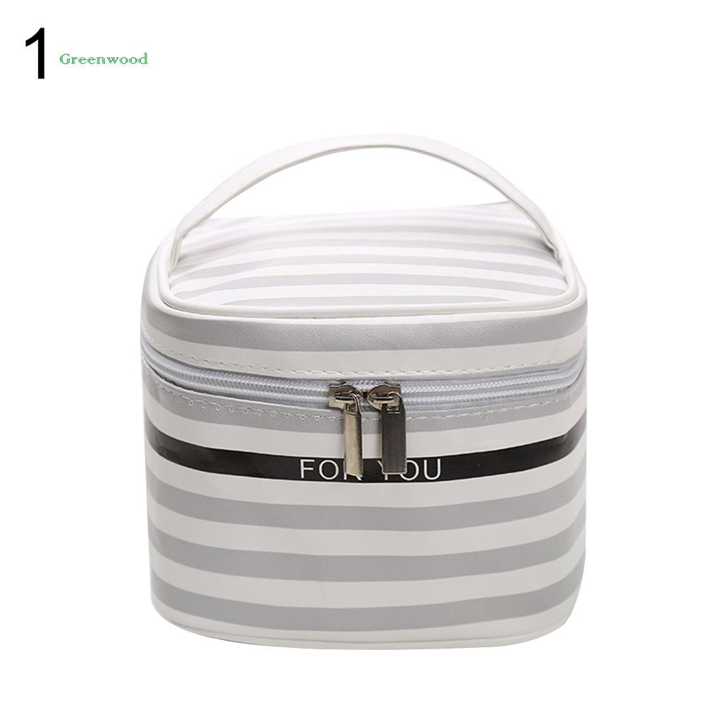 Green❤ Women Stripe Dot Cactus Cosmetic Storage Bag Travel Makeup Organizer Pouch Tote