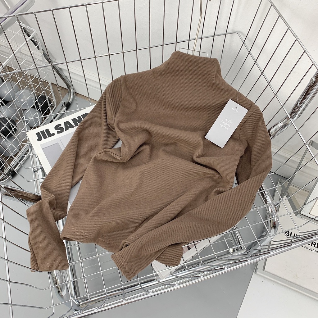 Áo Len Nữ Cổ Cao Chất Nhung Tăm Cotton Mềm, Mịn, Dày Đẹp, Không Xù