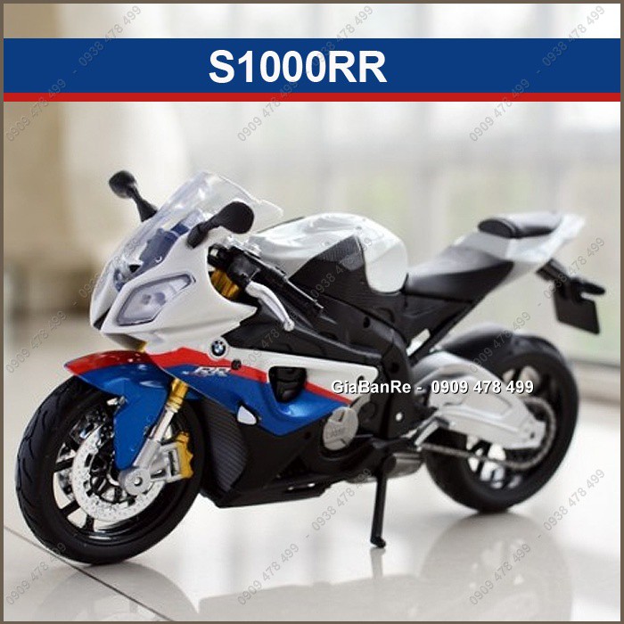 Mô Hình Xe Moto BM W S1000rr Trắng Xanh - Tỉ Lệ 1:12 - Maisto - 8607