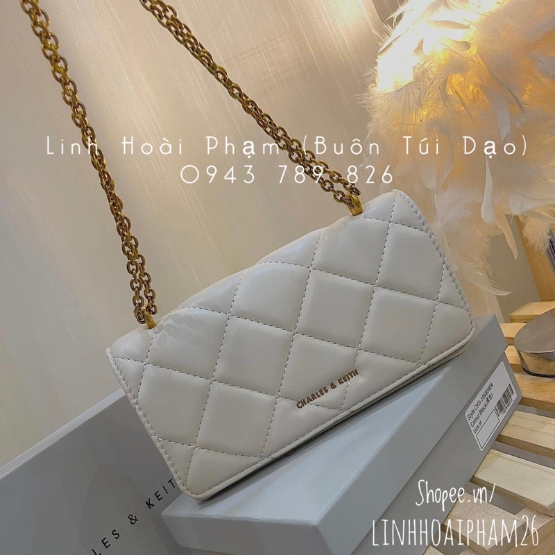 Túi xách ô trám dây xích NEW loại đẹp fullbox