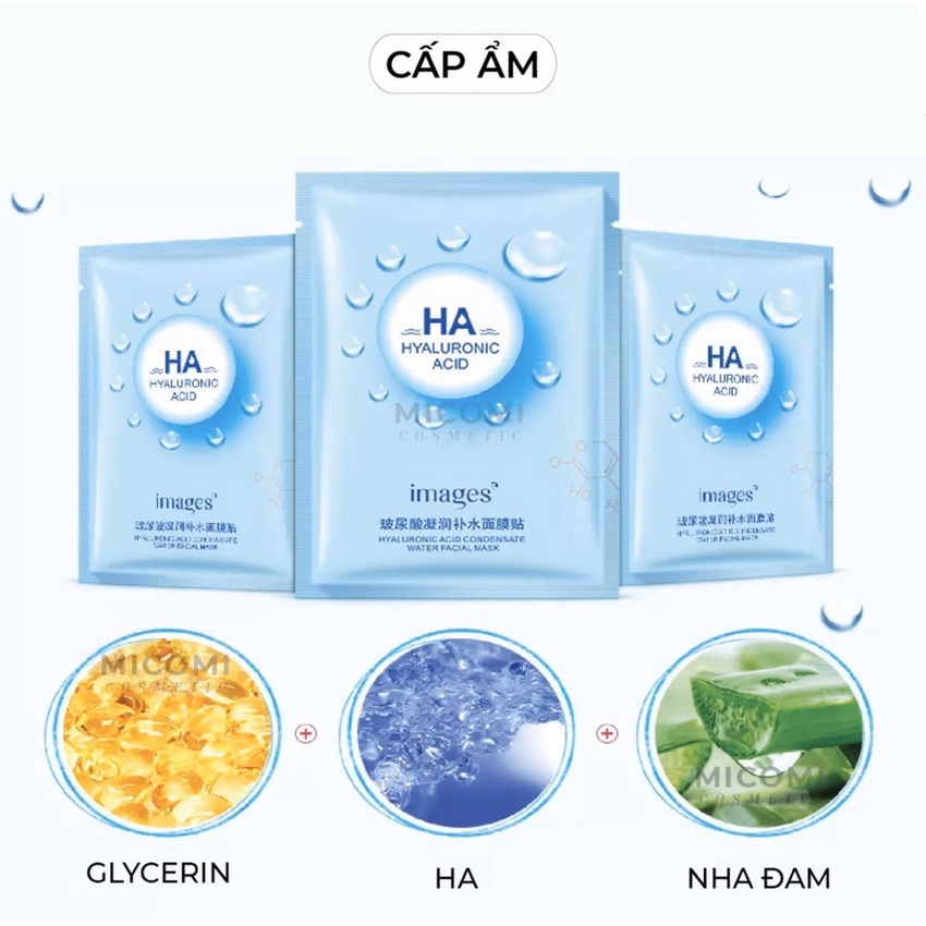 Mặt nạ giấy dưỡng trắng da mụn cấp ẩm thải độc HA Images SIGO
