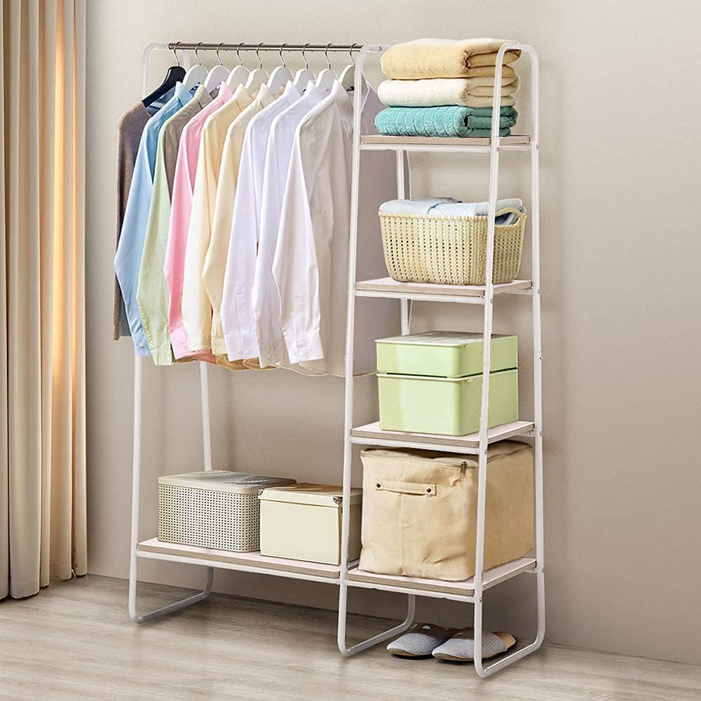 (Cao Cấp) Kệ Treo Quần Áo Chữ A 4 Tầng 2 Ngăn Kệ Để Đồ Rộng Rãi Khung Kim Loại Tiết Kiệm Diện Tích J0321
