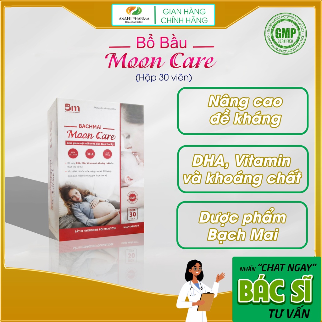 [Hàng cao cấp] Bổ Bầu Moon Care Bạch Mai - Bồi bổ sức khoẻ, giảm mệt mỏi trong giai đoạn thai kỳ (Hộp 30 viên)