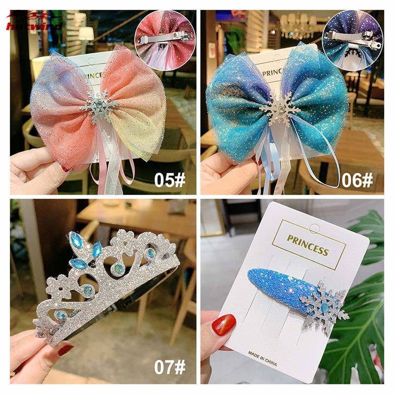 Kẹp tóc hoa tuyết đính đá xinh xắn