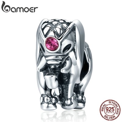 Mặt Trang Sức Bamoer Hình Con Voi May Mắn Bằng Bạc 925