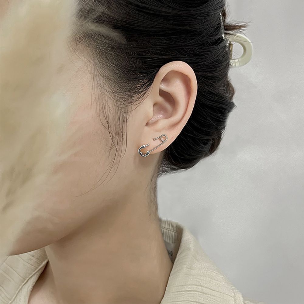 Khuyên tai nữ MKEB mặt hình kim băng bằng đồng đơn giản phong cách punk thời trang đường phố Hàn Quốc