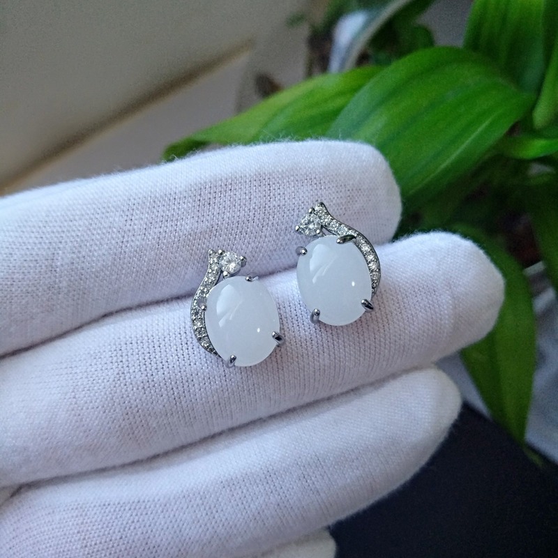 Bông Tai Ngọc Bích Phong Cách Hàn Quốc