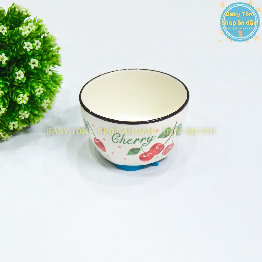 Bát ăn dặm, bát cơm họa tiết hoa cúc, quả nhiệt đới cho bé yêu, NPP Baby Tôm