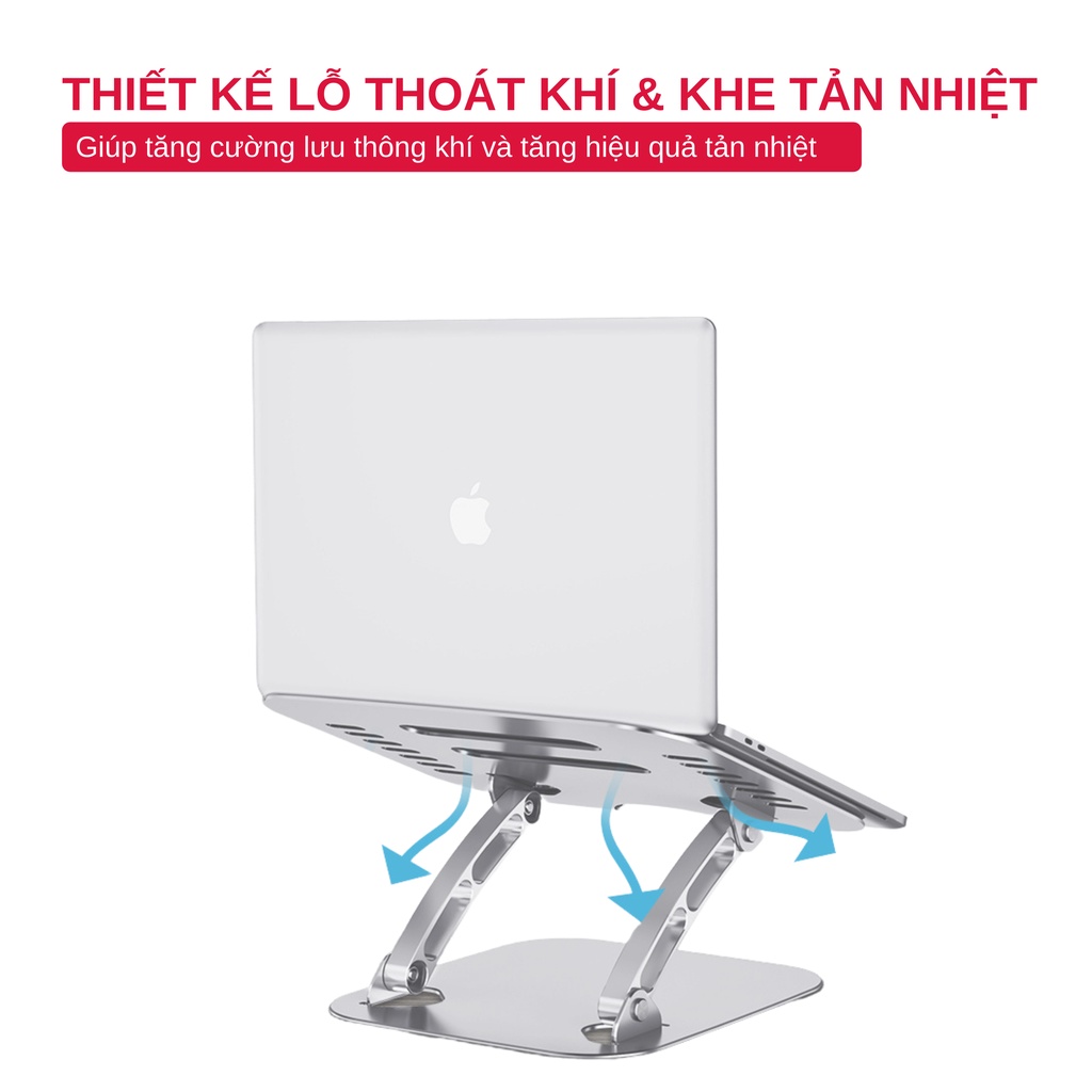 Giá Đỡ Máy Tính, Laptop, iPad, Macbook Hợp Kim Nhôm Cao Cấp. Hỗ Trợ Tản Nhiệt Chống Mỏi Cổ, Vai, Gáy FS-0102