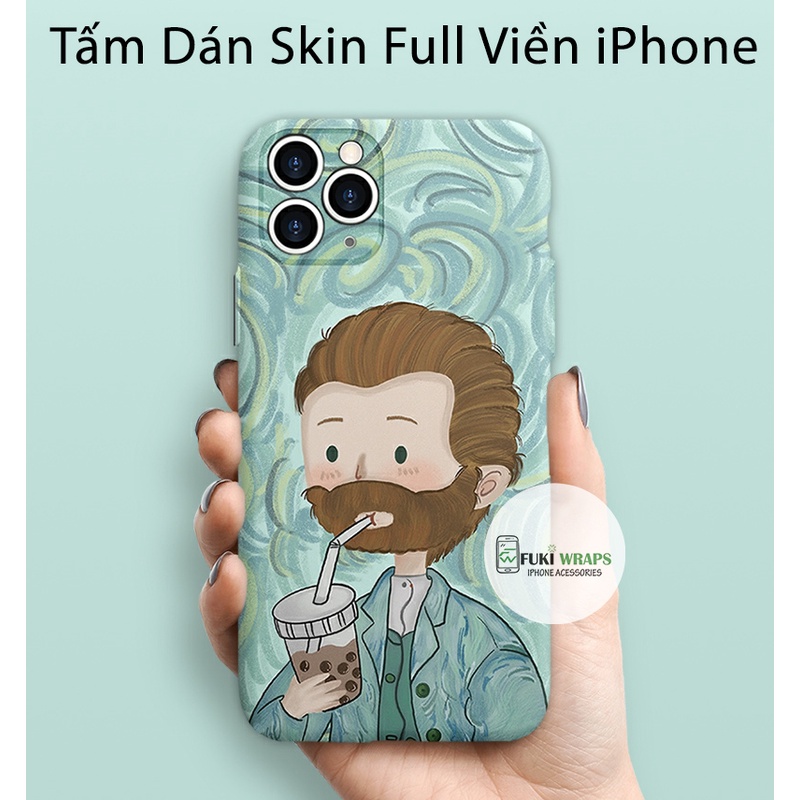 Tấm dán Skin Mặt Sau Trà Sữa FULL VIỀN Dành Cho 13prm , 12prm , 11prm , x, xsm, ip11 , ip12 , ip13 - FukiShop