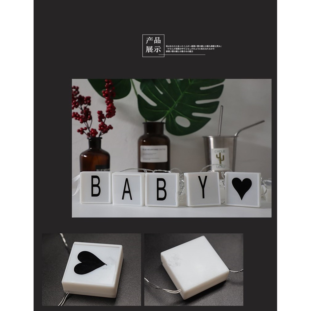 Dây đèn trang trí 20 hình hộp 60 thẻ tên