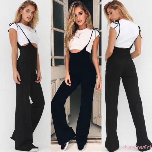 Jumpsuit Hai Dây Quần Dài Ống Rộng Nữ Tính